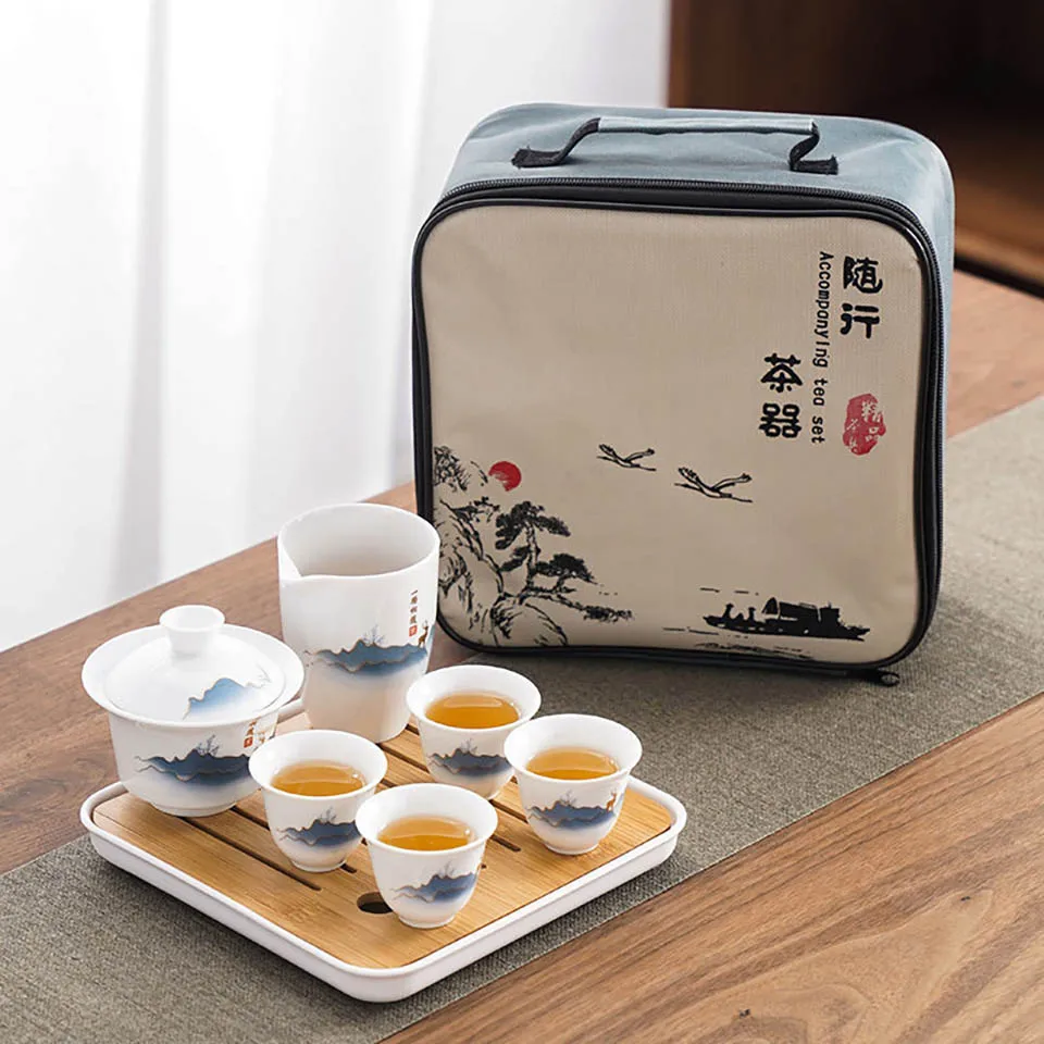 Ceramic Chinese Kung Fu Tea Se - Korean Tea Set 评论和价格