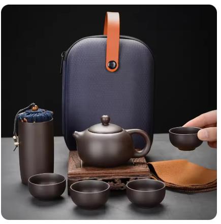 Purple Clay Travel Tea Set Out - Korean Tea Set 评论和价格