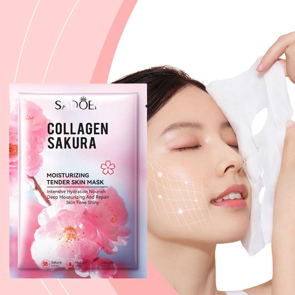 5Pcs Collagen Sakura Face Mask - Sheet Mask Collagen 评论和价格