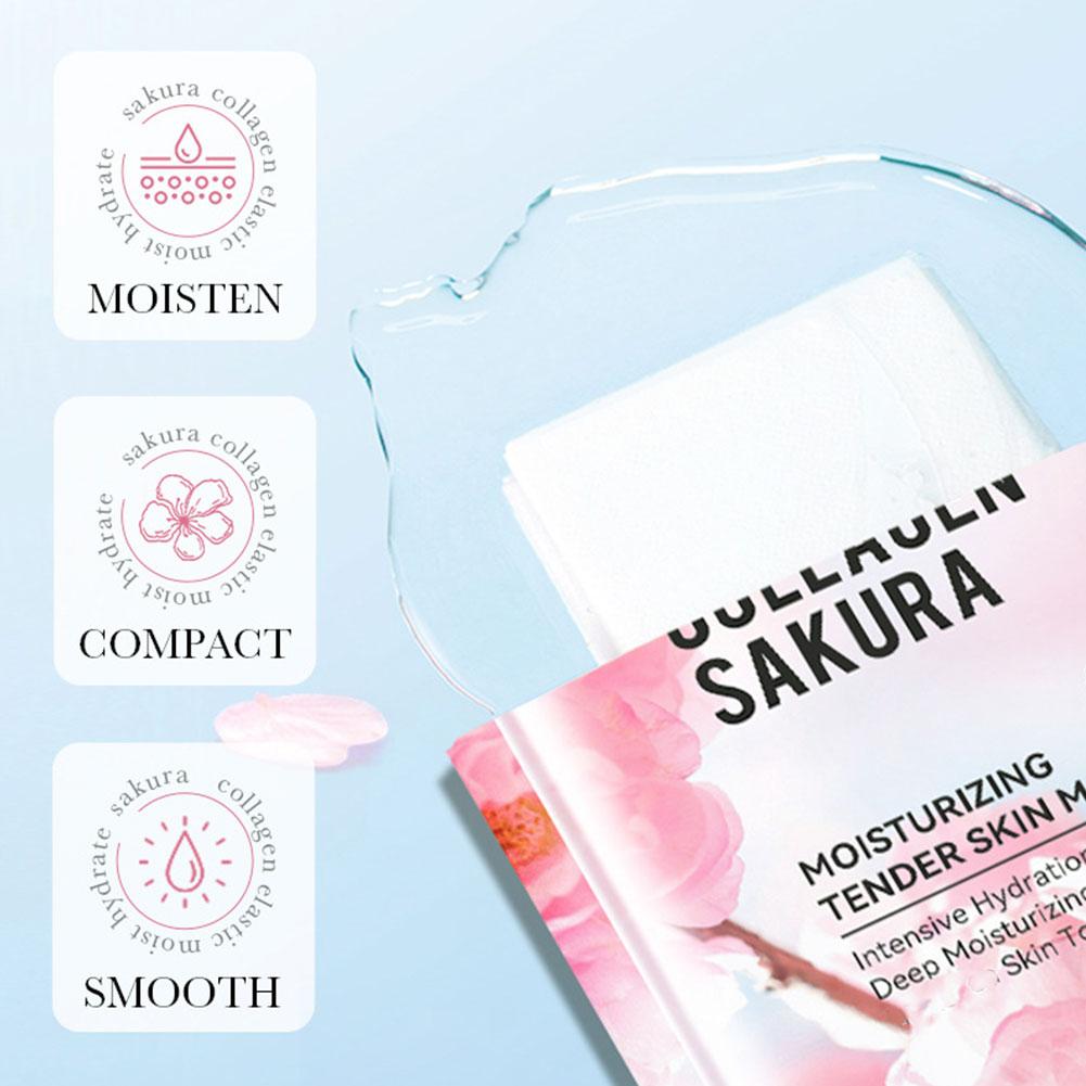 5Pcs Collagen Sakura Face Mask - Sheet Mask Collagen 评论和价格
