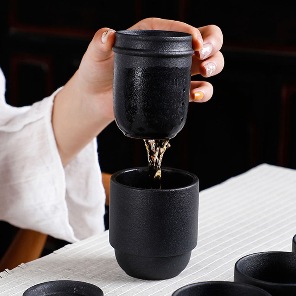 HMLOVE Black Ceramic Teawear 1 - Korean Tea Set 评论和价格