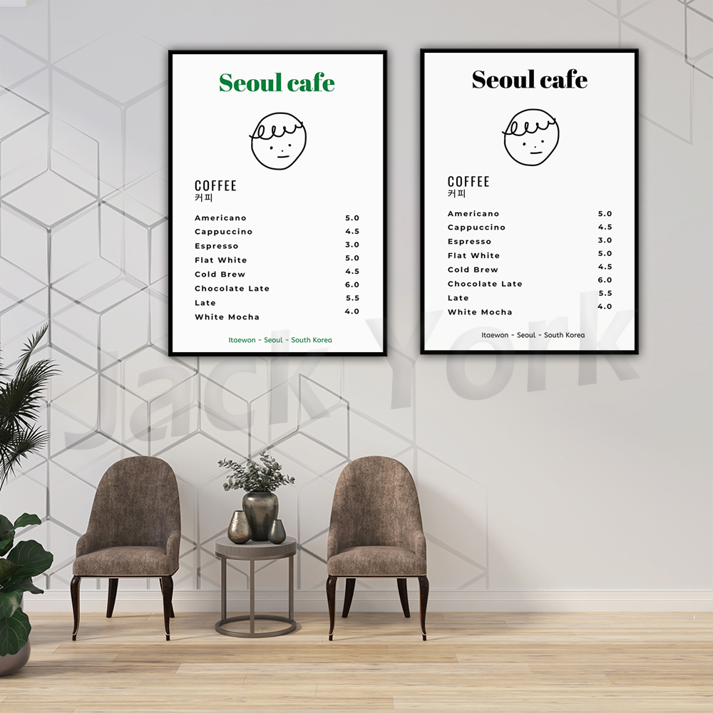 Seoul Cafe Print Wall Art Prin - South Korea Lifestyle 评论和价格