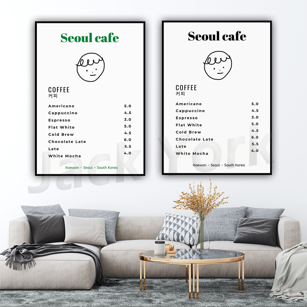 Seoul Cafe Print Wall Art Prin - South Korea Lifestyle 评论和价格