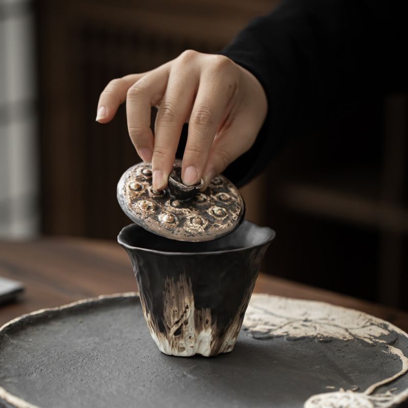 200ml Handmade Embossed Lotus  - Korean Tea Set 评论和价格