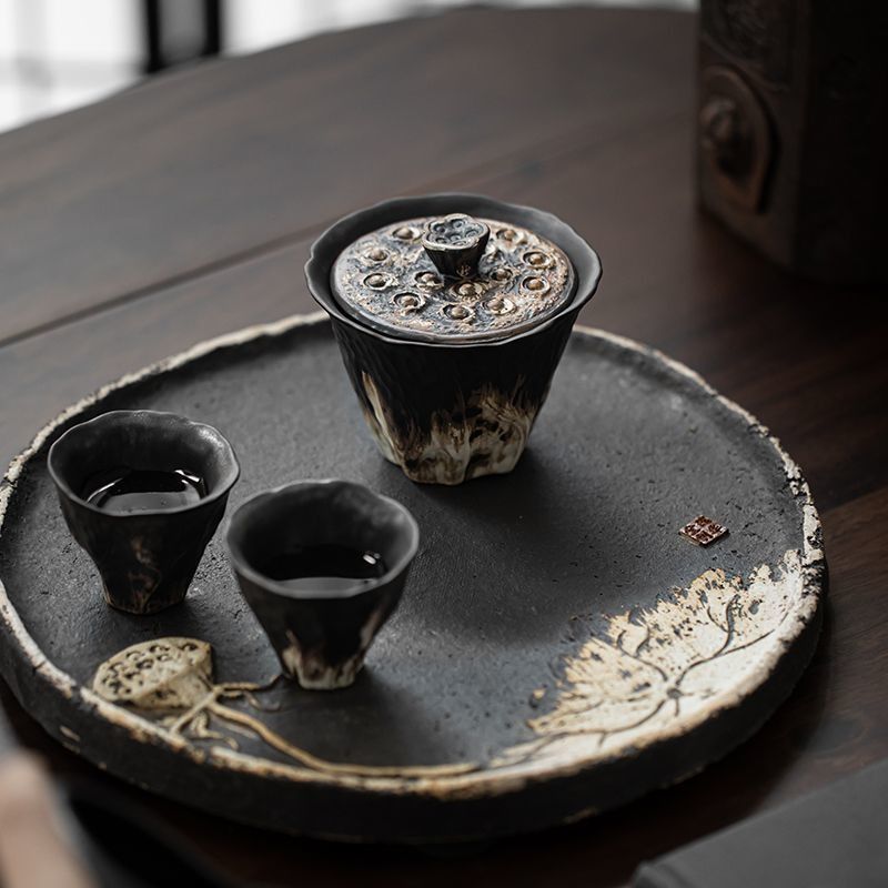 200ml Handmade Embossed Lotus  - Korean Tea Set 评论和价格