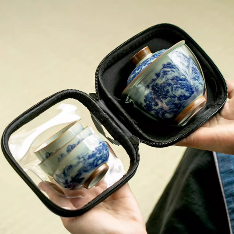 Chinese Retro Blue and White P - Korean Tea Set 评论和价格